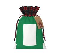 Flag Of Nigeria Printing Color Matching Plaid Christmas Bag With Drawstring For Christmas Birthdays Party,4.7x6.9 Inch