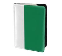Flag Of Nigeria Printing Cowhide Passport Holder,Passport Cover,Travel Card Cover Case For Men Women,Documents Protector, Black, One Size