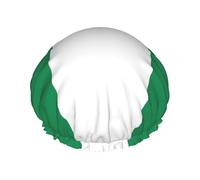 Flag Of Nigeria Shower Cap For Men Cap Women Reusable Waterproof Long Thick Hair Care Hair Short Kids Bath