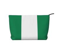 Flag of Nigeria Zipper Closure Corduroy Makeup Bag Multifunctional Organizer 22x7x17cm for Travel Camping Vacation Fitness