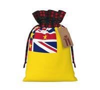 Flag of Niue Two Color Drawstring Gift Bag M Beautiful Convenient Suitable For Christmas Birthdays