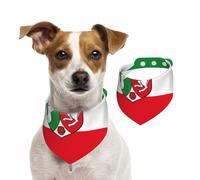 Flag of North Rhine Westphalia Cotton Dog Bandanas - Washable Cotton Handkerchief Scarf Triangle Bandana for Small Medium Large Dog,Cat, Black