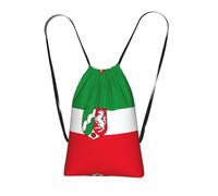 Flag of North Rhine Westphalia Print World Cup Drawstring Backpack, Reusable Beach Bag, Gym Bag and Travel-Friendly Backpack