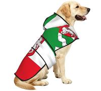 Flag Of North Rhine Westphalia Waterproof Dog Raincoat And Rain Jacket For Small Medium Large Dogs With Reflective Stripes And Adjustable Belly Strap
