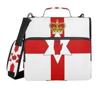 Flag of Northern Ireland 3 Ringing 1.5 inch Organizer Binder with Handle Waterproof School Supplies Organizer for School and Office