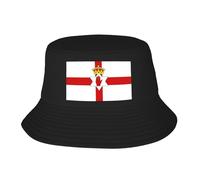 Flag of Northern Ireland Stylish Bucket Hat for Men and Women - Sun Protection Fishing Hat with Classic Design， Ideal for Outdoor Activities Black, Black, One size