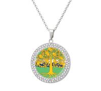 Flag of Nottinghamshire County Council Round Pendant Necklaces for Women Alloy Rhinestone Jewelry Custom Picture Necklace