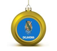 Flag of Oklahoma Christmas Ball Hanging Ornaments Shatterproof Decor for Xmas Tree Holiday