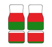 Flag of Oman Print Car Floor Mat Pads - Front Back Rugs All-Weather Auto Foot Mat Set of 4 Pieces, for Women Men