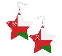 Flag of Oman Prints Leather Star-Shaped Earrings Lightweight And Stylish Accessories For Parties Dances And Everyday Life.