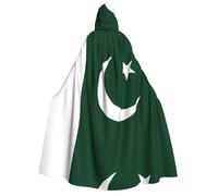 Flag of Pakistan Adult Hooded Cloak.Cosplay Cape Halloween Costume Full Print Polyester.