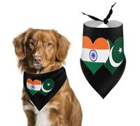 Flag of Pakistan And India Cute Dog Bandanna Scarf Printed Adjustable Triangle Pet Kerchief for Dogs And Cats