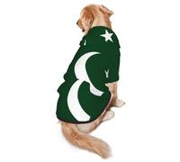Flag of Pakistan Dog Hoodie for Medium and Large Dogs – Soft Polyester Pet Clothes, Suitable for All Seasons