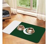 Flag of Pakistan Pet Feeding Mat-Waterproof & Non-Slip Dog and Cat Food Mat-No Stains Quick Dry Dog Water Dispenser Mat
