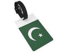 Flag of Pakistan Print Luggage Tags with Detachable Wristband, Travel Bag Tags, Easy to Identify