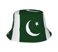Flag of Pakistan Print Sun Hats for Men Women Boonie Hat Foldable Fishing Hat Bucket Hat for Fishing Hiking Black, Black, One size