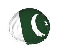 Flag Of Pakistan Print Various Activities Shower Cap Reusable Soft And Lightweight Bath Hair Cap Long Hair