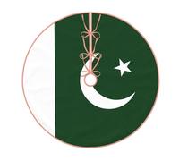 Flag of Pakistan Tree skirt, Christmas family gatherings, indoor and outdoor decorations for Christmas trees
