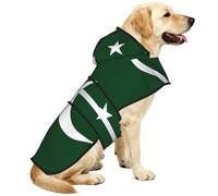 Flag Of Pakistan Waterproof Dog Raincoat And Rain Jacket For Small Medium Large Dogs With Reflective Stripes And Adjustable Belly Strap