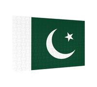 Flag of Pakistan Wooden Jigsaw Puzzle 300 Pieces Horizontal for Family Leisure and Parent-child Interaction
