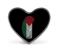 Flag of Palestine Finger Badge Brooch Heart Shaped Collar Pin for Bag Jacket Clothes Accessories