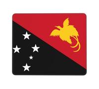 Flag of Papua New Guinea 10 x 12 inch Mouse pad, non-slip rubber base with stitched edges, suitable for laptops.