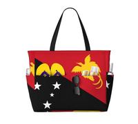Flag of Papua New Guinea Multifunctional Beach Travel Bag Multi Pocket Fashionable Design Suitable for Various Outdoor Venues