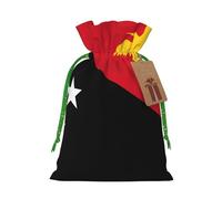 Flag of Papua New Guinea Print Drawstring Favor Bags, S Holiday Pouches, Treat Sacks, Christmas Treat Bags