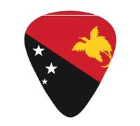 Flag of Papua New Guinea Printed guitar picks, 12 pieces in 3 different thicknesses, suitable for acoustic guitar, electric guitar and band players