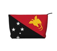 Flag of Papua New Guinea Women's corduroy cosmetic bag, portable zipper hand-held wallet, suitable for travel and daily storage of cosmetics,