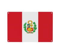 Flag of Peru Aluminum Decorative Sign, Christmas Home Wall Decor 8 * 12 Inch, Shop Garage Office Club Bar Wall Decor