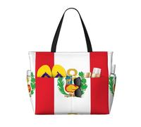 Flag of Peru Multifunctional Beach Travel Bag Multi Pocket Fashionable Design Suitable for Various Outdoor Venues