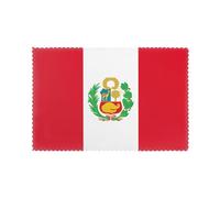 Flag of Peru Placemats for Dining Table Set of 6 - Waterproof - Wipe Clean - Heat Resistant - Anti Slip Dining Table Place Mats, Suitable for Indoor & Outdoor Use, 18’’Ã-12’’