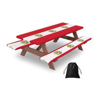 Flag Of Peru Print Camping Essentials Waterproof Camping Table And Bench Cover With Drawstring Bag 183 Cm