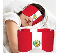 Flag of Peru Print Full Coverage Sleep Mask,Eye Mask Portable for Travel Office Nap Shift Work