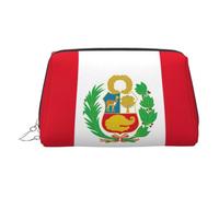 Flag of Peru Print Small Portable Makeup Bag, Zipper Cosmetic Pouch for Travel & Daily Use