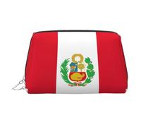 Flag of Peru Printed Zippered Toiletry Bag, Wide Open Storage Case for Personal Care Items and Cosmetics