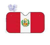 Flag of Peru Printing Car Windshield Sunshade-Thicken Bubble Block Heat and Sun UV Rays,Front Windshield,Sun Visor