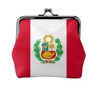 Flag Of Peru Printing Coin Purse, Lightweight Minimalist Wallet For Music Festivals And Concerts, Black, One Size, Art Deco