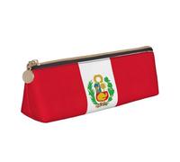Flag of Peru School Pencil Case,Aesthetic with Triangular Design Pen Pouch for Kids for Brushes,Pencils