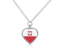 Flag of Poland with Eagle Custom Urn Necklace for Ashes Heart Keepsake Pendant Jewelry Memorial Cremation