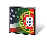 Flag of Portugal And U.S. FLAG Funny Lapel Tie Pin Buttons Brooch Badge Pin Clothes Hat Accessories for Men Women