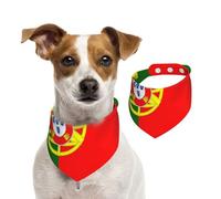 Flag of Portugal Dog Bandana for Small Medium Large Dogs, Cat Dogs Kerchief Triangle Bibs Scarf for Girl Or Boy