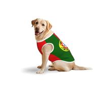 Flag of Portugal Dog Clothes for Medium and Large Dogs - Soft Cotton Pet Clothing for Daily Wear, Walking, (Large, Blue,Yellow)