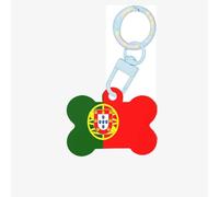 Flag of Portugal Dog Tags for Pets,Bone-Shaped Acrylic Pet ID Tags,Perfect for Small to Large Dogs and Cats,Cute & Functional