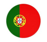 Flag of Portugal Print Round Mousepad, Rubber Base Computer Mousepad for Laptop, Desktop and Gaming