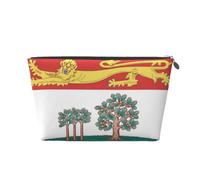 Flag of Prince Edward Island Leather Travel Makeup Bag-Waterproof Cosmetic Pouch