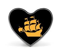 Flag of Quebec City Trendy 1″ Metal Badge Heart Form Brooch Pin Tie Decor Clothes Hat Bag Accessory