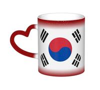 Flag of republic of korea men's and women's fun gift magic morphing mugs 11 oz ceramic thermal cue coffee mugs