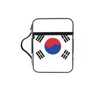 Flag of Republic of Korea Print Bible Cover Case, Carrying Book Case with Durable Handle Bible Protective Church Bag for Men Women